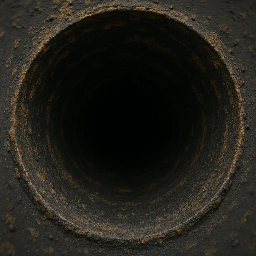 Imagen de tubería sucia en el interior